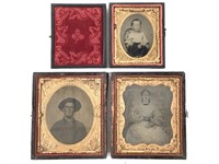 2 Cases w Tintype Portraits, Boy + Double Couple