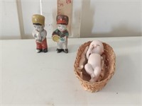 Vtg German Bisque baby Doll + 2 Japan Frozen