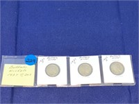 3-Buffalo Nickels 1937 P-D&S Fine to Very Fine