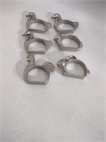 Matte finish seagull pewter napkin rings.