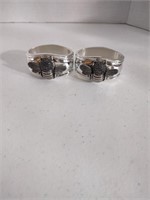 Pair of Hans Turnwald silverplate bee napkin rings