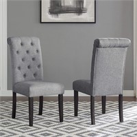Roundhill Leviton Wood Tufted Chair  Set 2