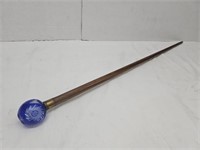 Vintage Cane with Cobalt Glass Ball