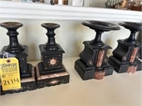 WOOD & MARBLE CANDLE HOLDERS