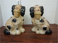 Modern Staffordshire Spaniels w/ Baskets