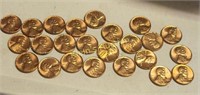 estate coin hoard lincoln wheat cents bu red 24!
