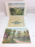 (8) VTG. GRANDMA MOSES PRINTS, COPYRIGHT 1948