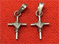 Sterling Silver Cross Pendants .85 Grams