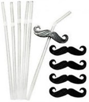 Mustache Drinking Straws Clips (6) Per Box