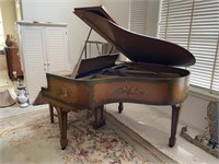 Incredible Hand Painted French Antique Piano