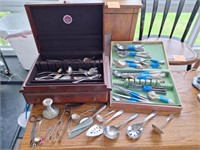 Silver Plate & Stainless Flatware in cases