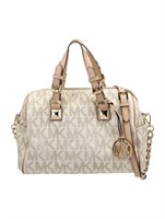 Michael Kors Neut. Patterned Canvas Handle Bag