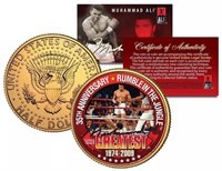 Muhammad Ali Jfk Half Dollar 24k Gold Plated