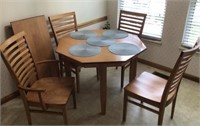 Octagonal kitchen table and 4 chairs