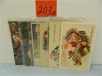 6 Vintage Christmas & Santa Post Cards