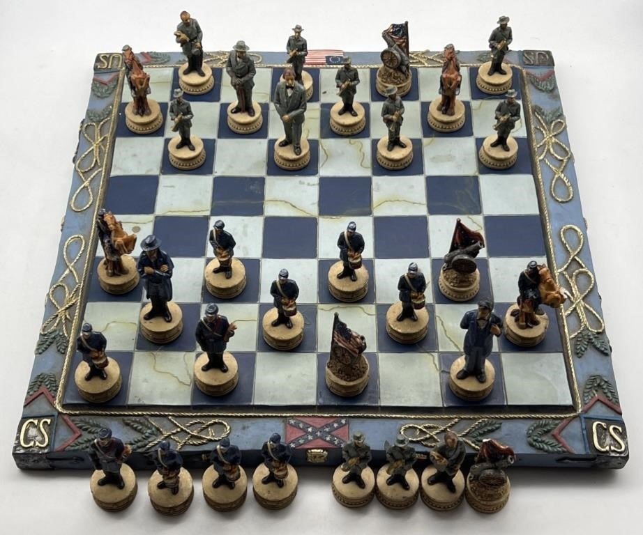 (GH) Civil War Chess Board Game Set