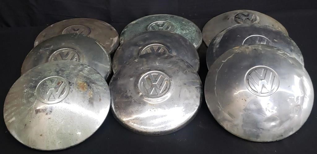 Group of 9 Volkswagen hub caps