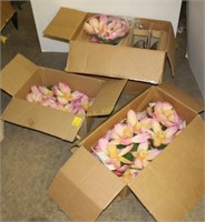 Three Boxes Artificial Blooms and Water Bowls