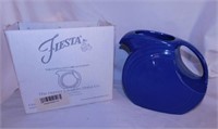 Fiesta large disk pitcher in original box, lapis