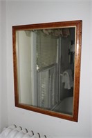 Oak framed mirror, butterfly picture, kitchen