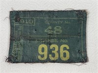 1919 PA RESIDENT HUNTERS LICENSE TAG: