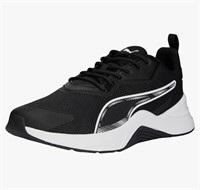 Size 11 PUMA Men's Infusion Sneaker, Black/White,