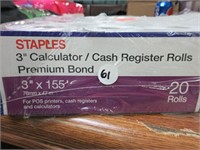 20- 3" Calculator / Cash Register Rolls