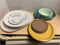 Lot Of Assorted Melmac Dishes (plastic)