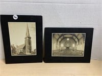 2 Black & White Photos Of Georgetown Church