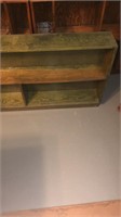 Green toned Wooden hand made bookshelf unit