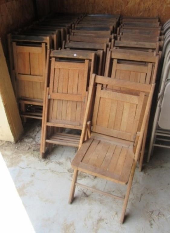 (51) Wood folding chairs.