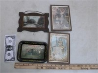 Bubs Brewery Tray, Framed Post Card, & Trading