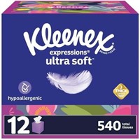 Kleenex Ultra Soft Tissues  12 Boxes  3-Ply