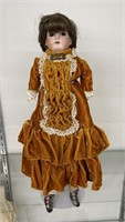 Antique Bisque Head Doll w Victorian Dress