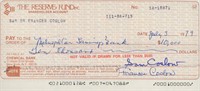 Sam and Frances Coslow signed check