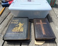 2 Bibles & Tote w/lid