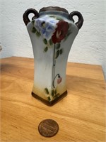 Vintage 5" Hand Painted Ceramic Oriental Vase
