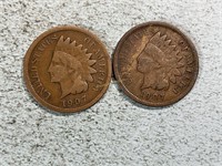 Two 1907 Indian head cents