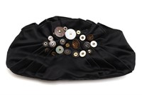 Ray Augusti Button Embroidered Satin Clutch