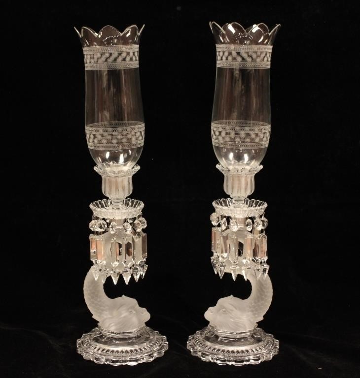Vintage Clear and Frosted Glass Candle Holder w
