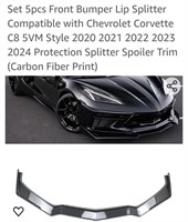 2020-24.  Corvette 5piece Front Bumper Lip