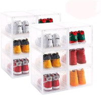 Foldable Stackable Clear Closet Shelf Shoe Organiz