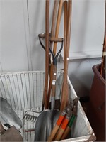 >Garden tools clippers rake shovels and more