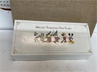 5 MICKEY THROUGH THE YEARS GLASS ORNAMENTS