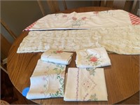 HAND STITCHED PILLOW CASES AND TABLE CLOTHES