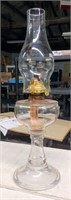 ANTIQUE GLASS OIL LAMP