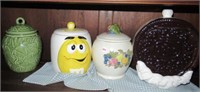 (4) Decorative cookie jars. Tallest Measures: 9