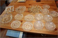 Clear glass plate and bowl lot