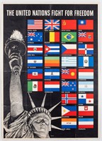 WWII UNITED NATIONS FIGHT FOR FREEDOM POSTER