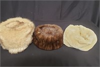 Group of vintage fur hats